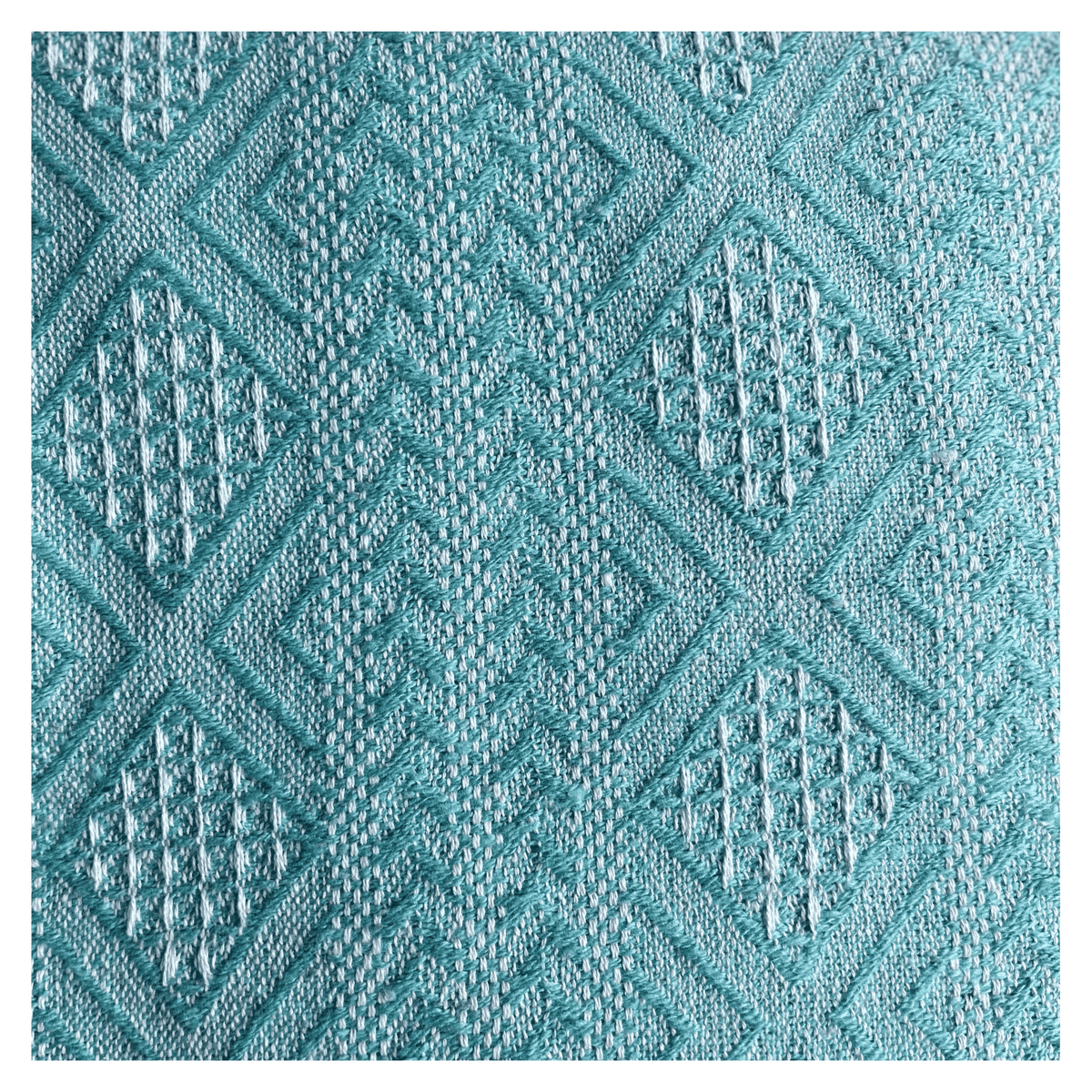 Manta DIC24 azul tejida a mano 150 × 180 cm