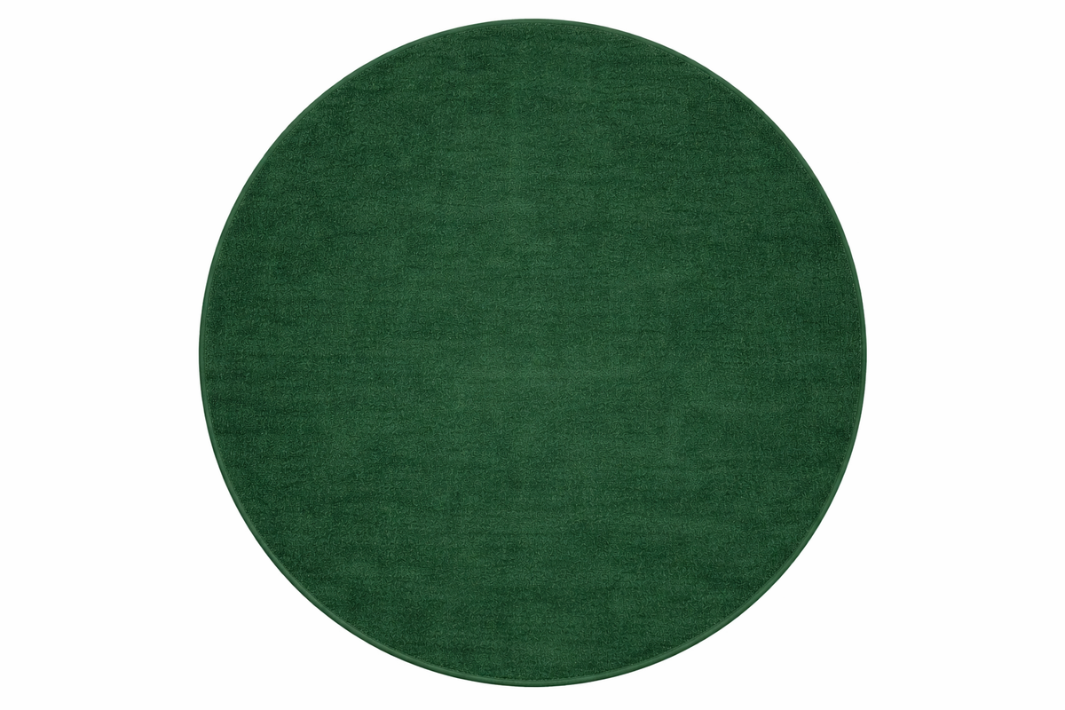 Alfombra Redonda de Lana Tejida en Telar Manual DIC59 Verde