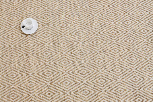 Alfombra de Sea Grass con Patrón de Diamante – Borde Acabado