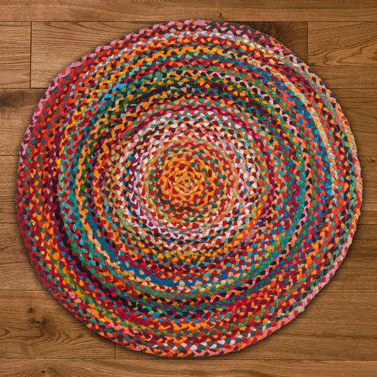 Alfombra chindi redonda IC10207 multicolor