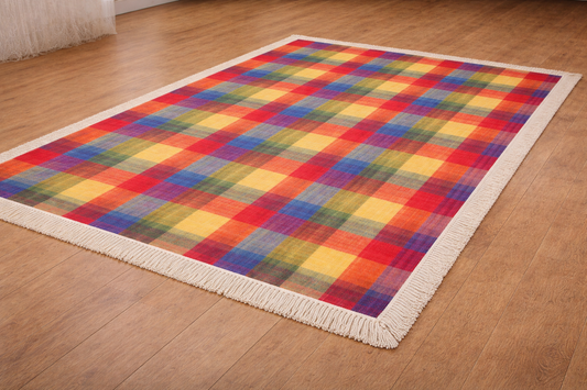 Alfombra Tejida de Mezcla de Algodón IC12192 Multicolor