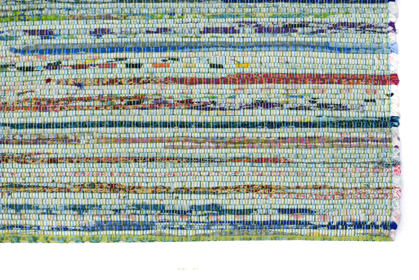 Alfombra Chindi Estampada Verde con Borde