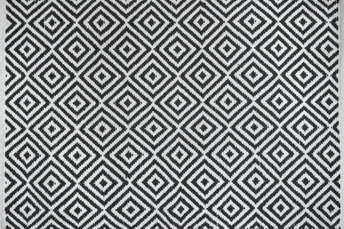 Alfombra de algodón IC14647 grises y plateado con diamantes