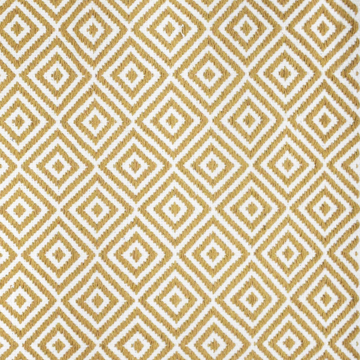 Alfombra de Algodón con Patrón de Diamante Borde Acabado IC14648 Amarillo/Dorado