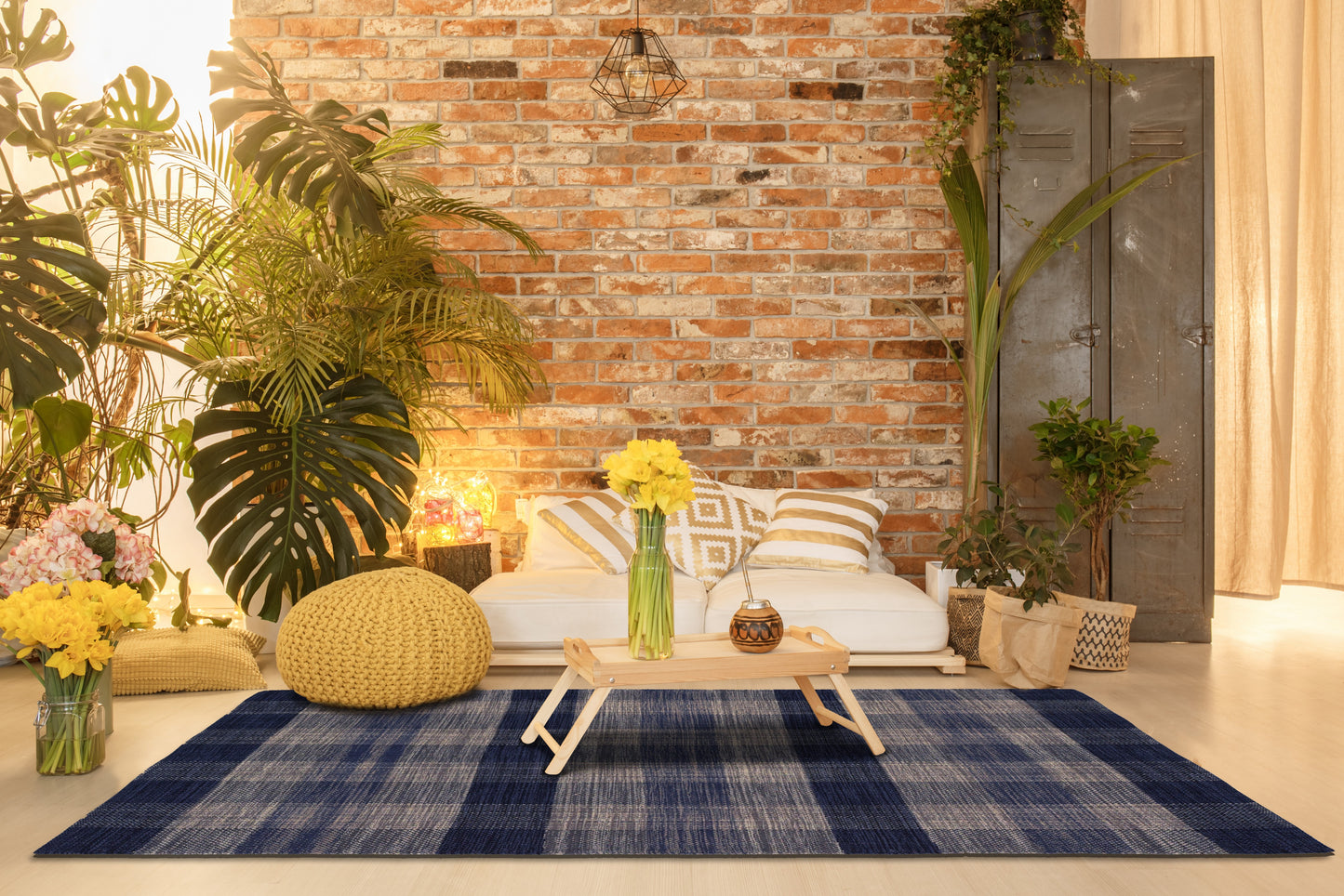 Alfombra de Algodón a Cuadros – Acabado Tejido