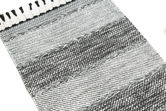 Durry de algodón – con borde rematado y flecos