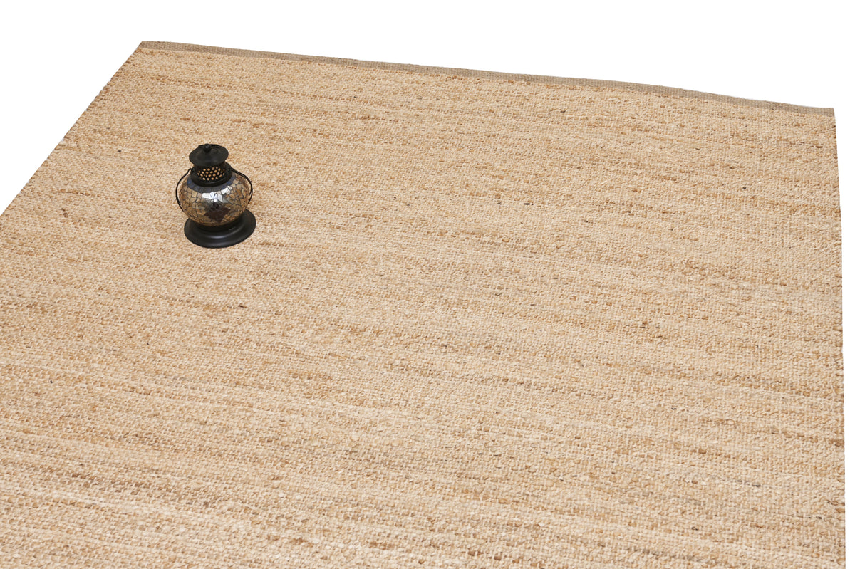Alfombra Dhurrie de Yute Hecha a Mano Borde Acabado IC18046 Natural