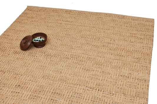 Alfombra Dhurrie de Yute Hecha a Mano Borde Acabado IC18561 Crema/Marfil