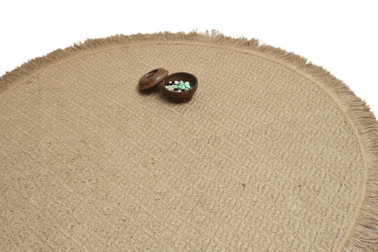 Alfombra Redonda de Yute – Con Base Antideslizante