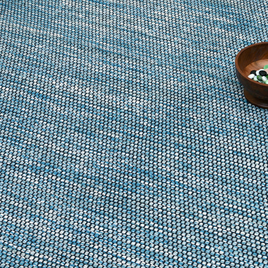 Alfombra de algodón IC13432 azul con borde negro - vista 2