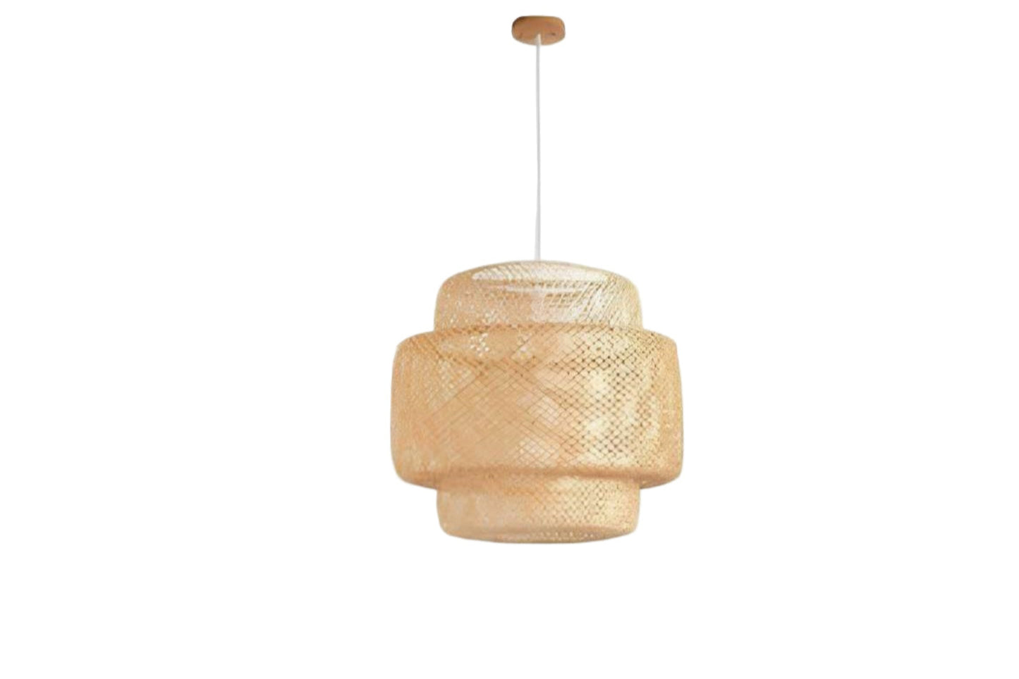 Double-Tier Rattan Pendant Light