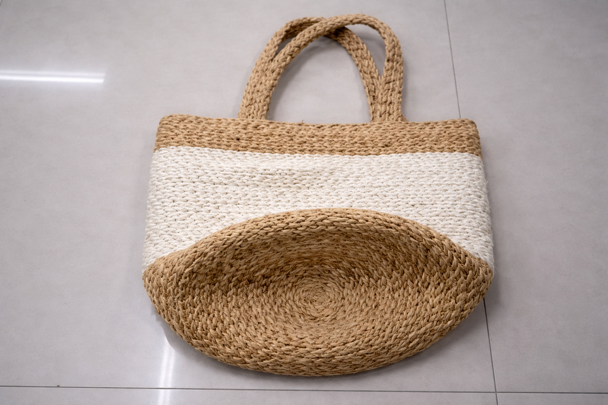 Canasta de Almacenamiento de Yute Natural Blanqueado P4185 Natural
