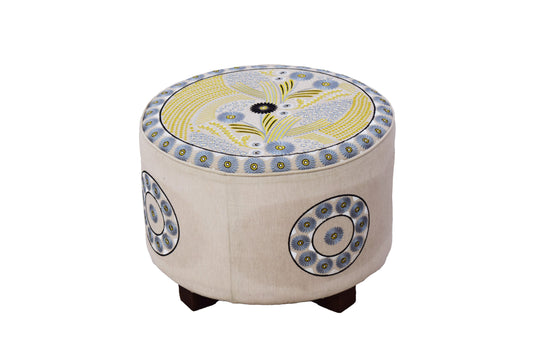 Stool with Floor Cushion & Pillow Set