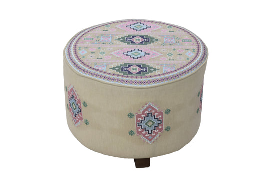 Stool with Floor Cushion & Pillow Set