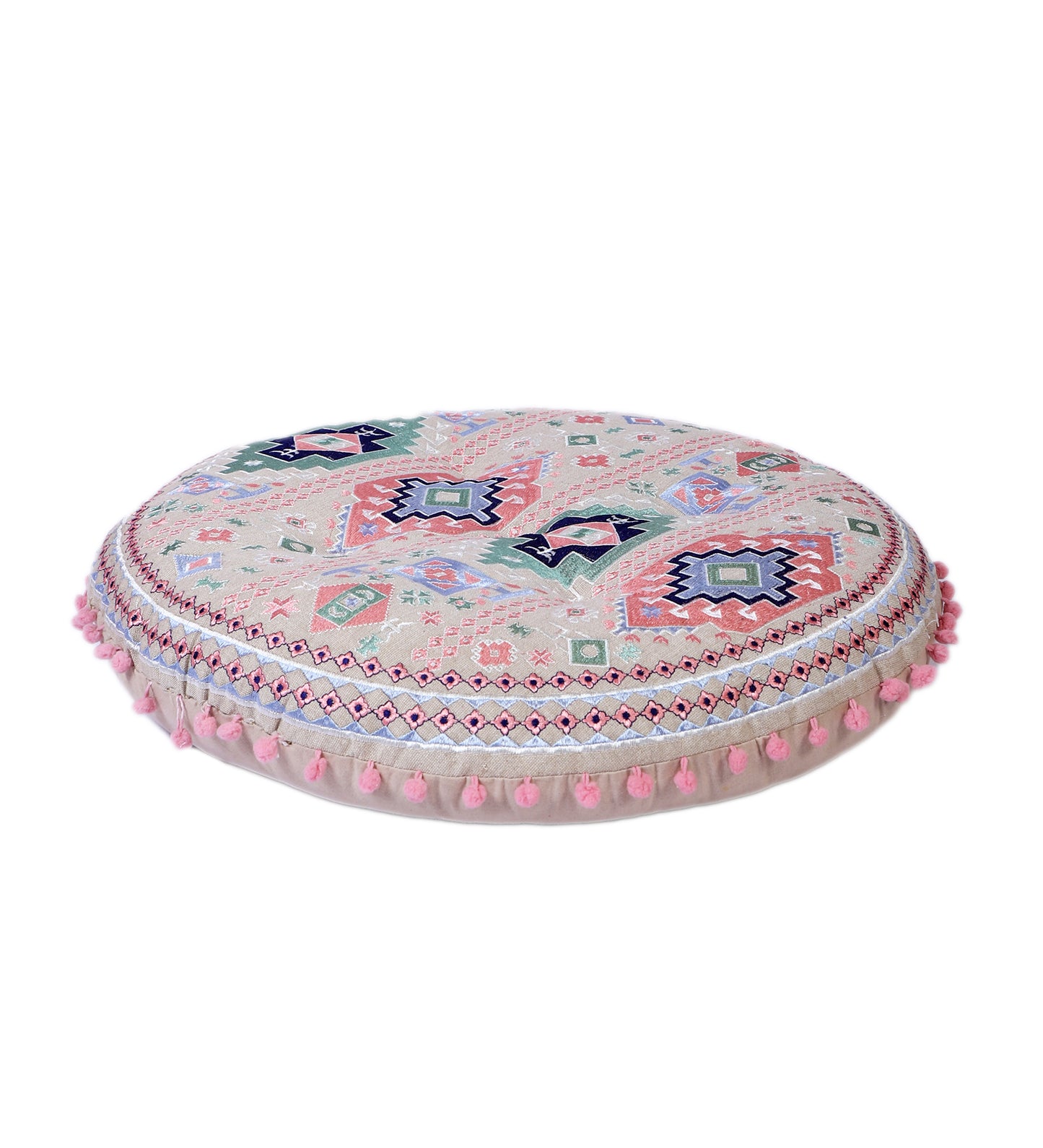 Stool with Floor Cushion & Pillow Set