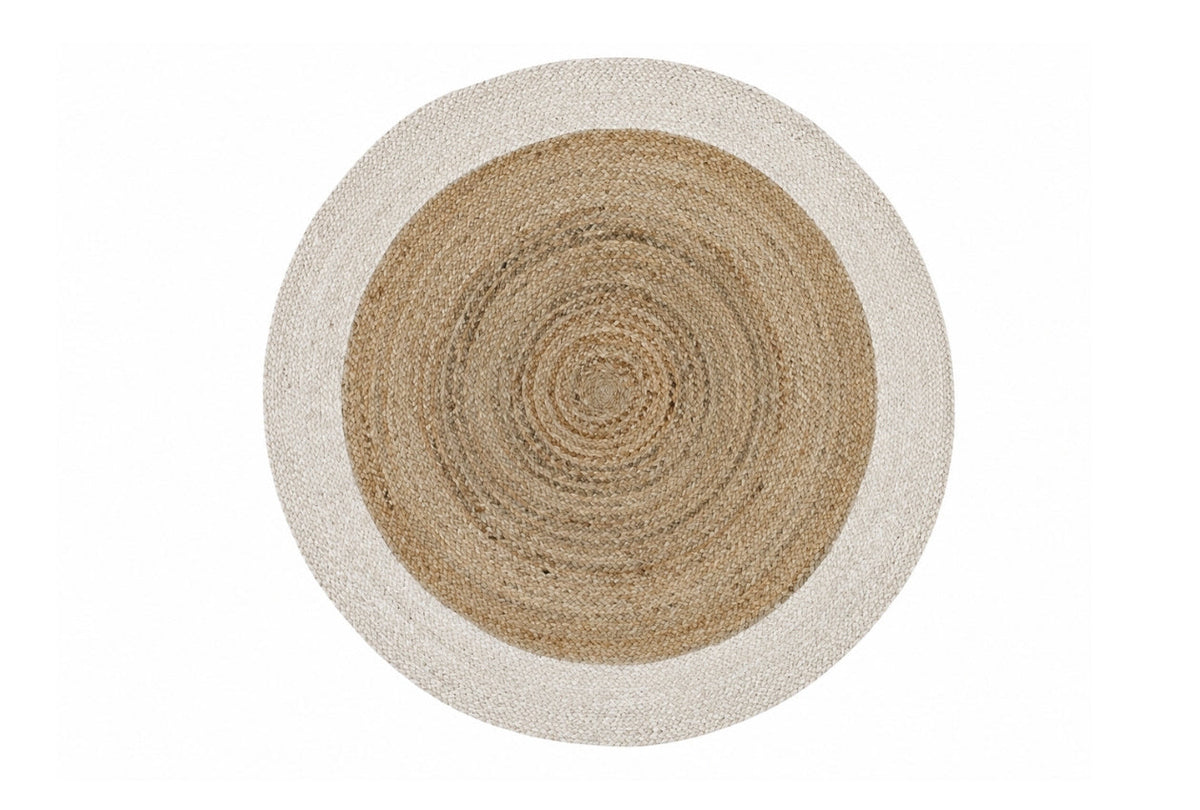 Alfombra Redonda de Yute Trenzado Con Borde IC17999 Natural