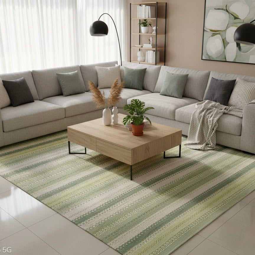 Alfombra kilim de algodón azul con base antideslizante IC13806