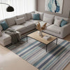 Alfombra Kilim de Algodón Con Base Antideslizante IC13801 Azul
