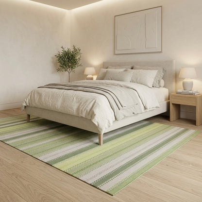 Alfombra kilim de algodón azul con base antideslizante IC13806