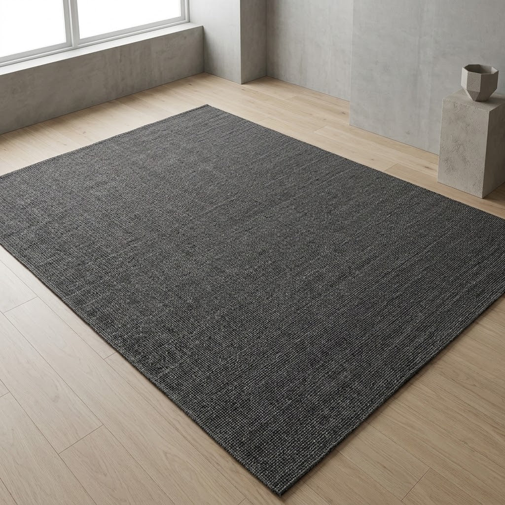 Alfombra de Algodón con Borde Carbón IC15652 Negro/Blanco