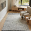 IC17485 Grey/Silver Cotton Dhurrie Rug with Border and Fringe