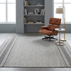 Alfombra kilim de algodón gris plateado con borde acabado IC14540