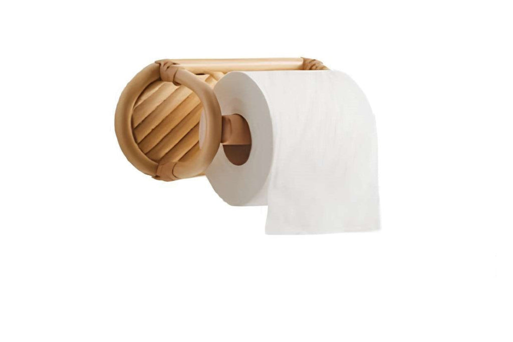 Portarrollo de Papel Higiénico Redondo en Ratán