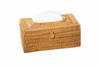 Caja de Pañuelos Rectangular de Ratán con Tapa