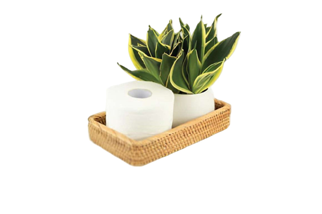 Oval Rattan Serving Tray