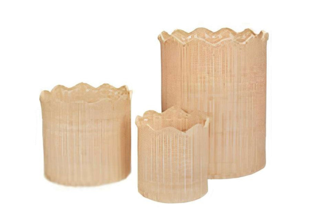 Scalloped Rim Rattan Basket Set