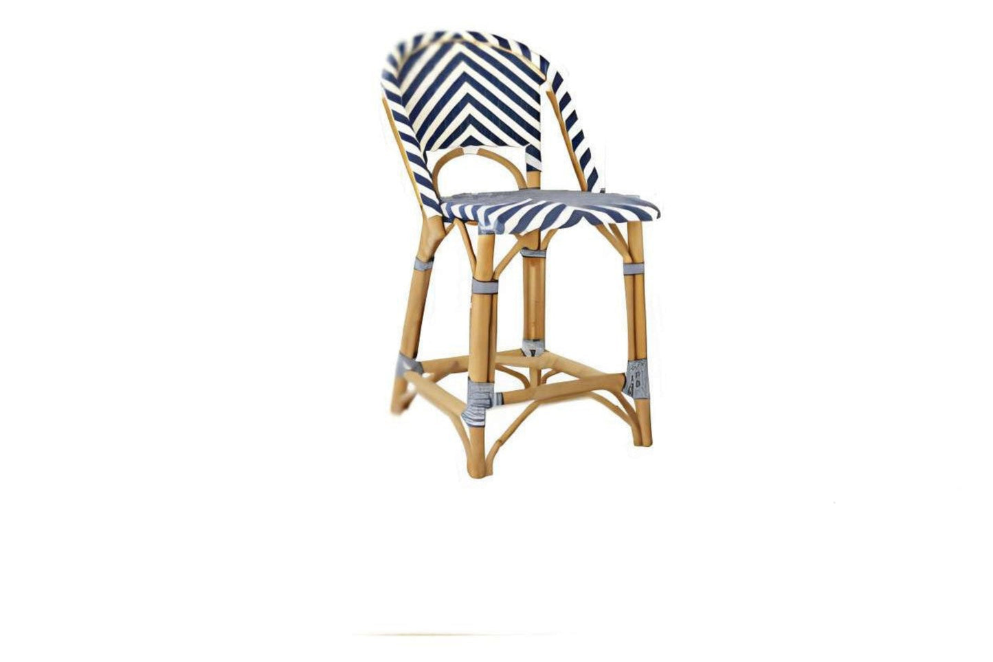 French Bistro Chevron Rattan Barstool