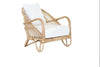 Sillón de Ratán Curvo con Cojín Blanco