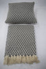 Set de Manta y 2 Cojines Tejidos a Mano DIC17 Grises/Plateado
