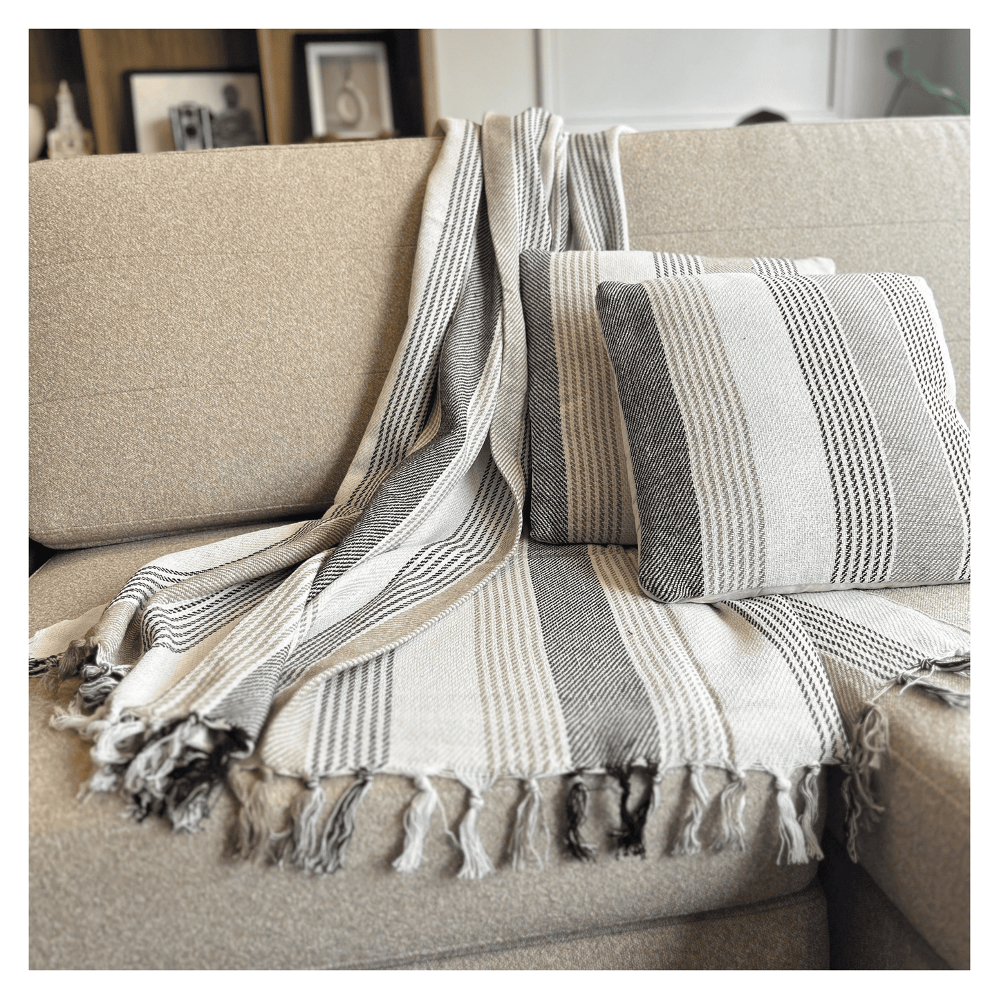 Manta de Algodón Tejida a Mano