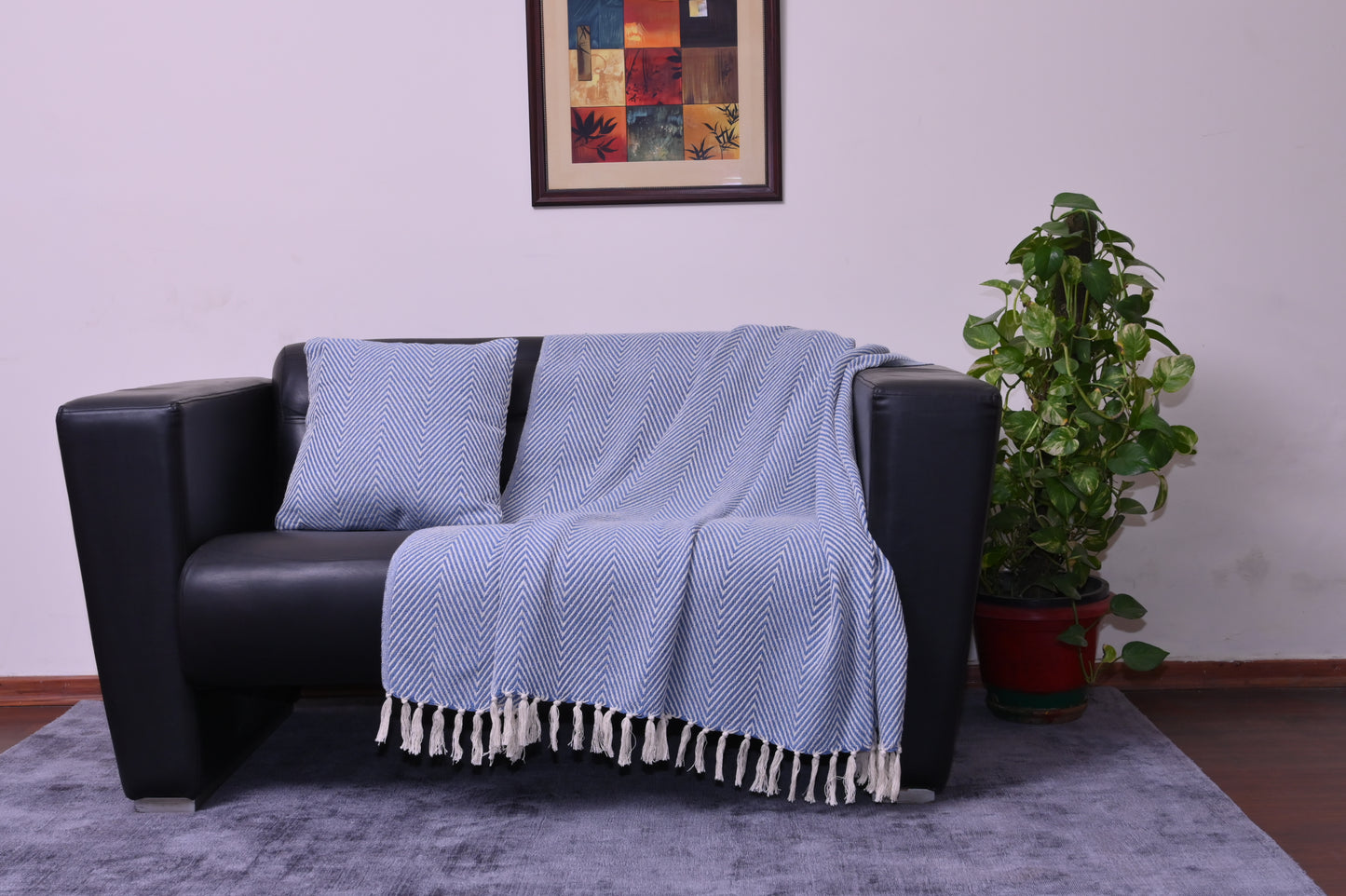 Manta de Algodón Tejida a Mano