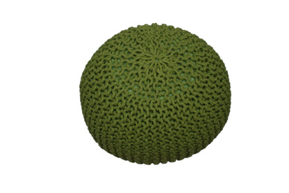 Puff Verde Claro de Algodón Dori Tejido a Mano