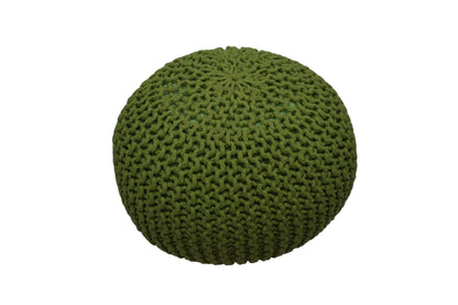 Puff Verde Claro de Algodón Dori Tejido a Mano