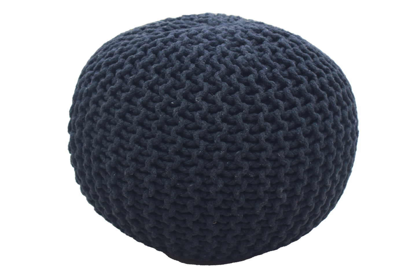 Handwoven Dark Grey Cotton Dori Pouf