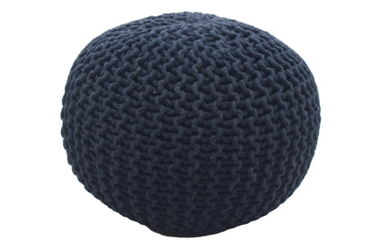 Handwoven Dark Grey Cotton Dori Pouf