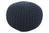 Handwoven Dark Grey Cotton Dori Pouf
