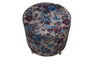 Flower Blue Round Stool with Metal Legs