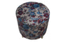 Flower Blue Round Stool with Metal Legs