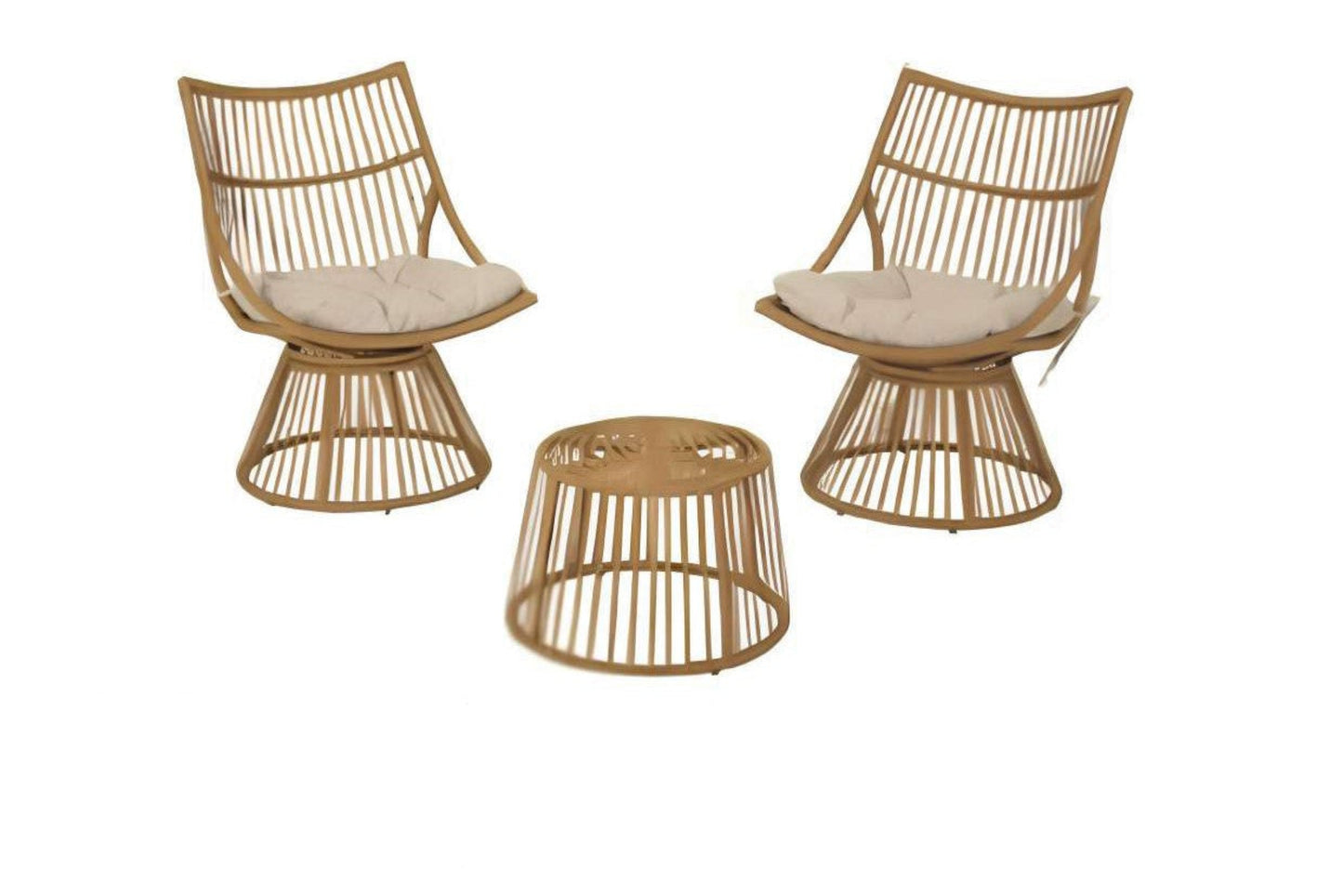 Conjunto de Lounge de Ratán de 3 Piezas