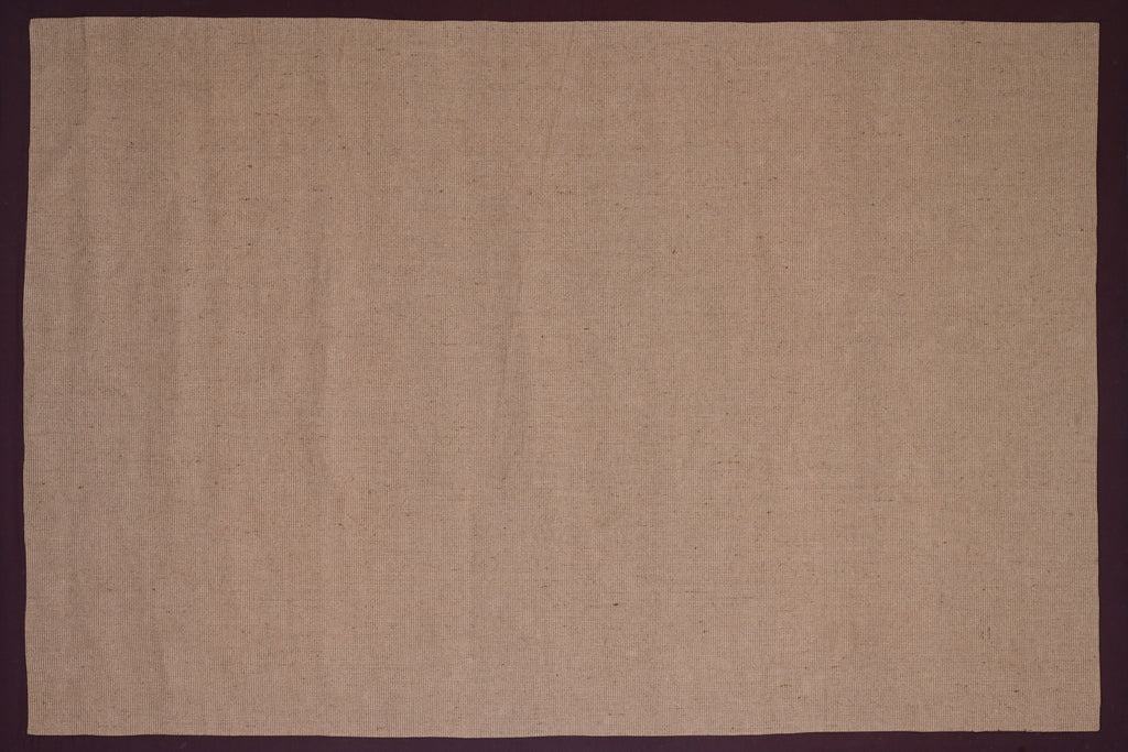 Alfombra de yute con borde marrón IC18798 en marrón y beige