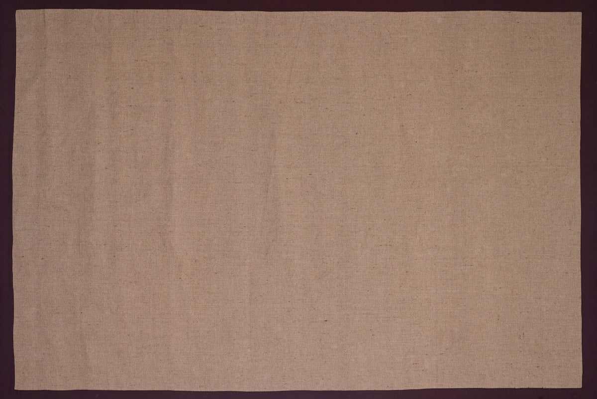 Alfombra de yute con borde marrón IC18798 en marrón y beige