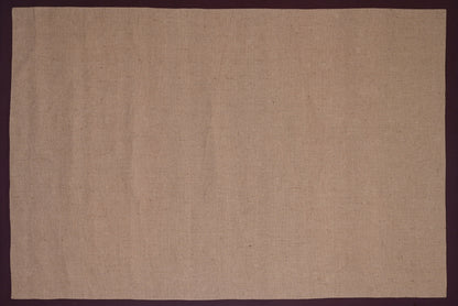 Alfombra de yute con borde marrón IC18798 en marrón y beige