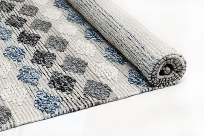 Alfombra de Algodón con Patrón de Diamante – Borde y Flecos