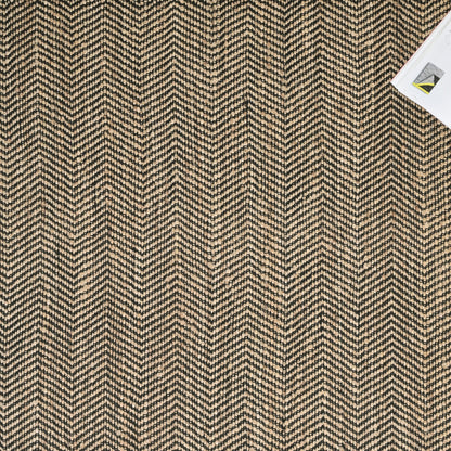 Alfombra Dhurrie de Yute Hecha a Mano Borde Acabado IC17306 Negro/Blanco
