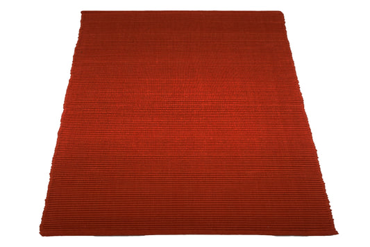 Alfombra de Playa Tejida a Mano *Sunset Flame* en Naranja Intenso