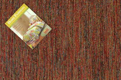 Alfombra de Algodón Multicolor con Borde Negro